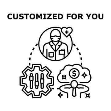 Customized services for individual needs and solutions Stock Illustration