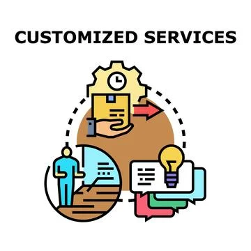 Customized services offering personalized solutions and support Stock Illustration