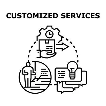 Customized services offering personalized solutions and support Stock Illustration