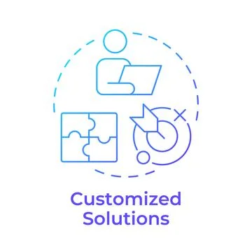 Customized solutions blue gradient concept icon Stockillustratie