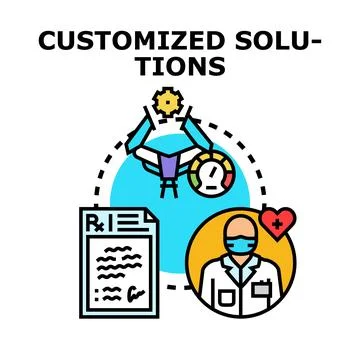 Customized solutions concept creating personalized healthcare plan Stock Illustration