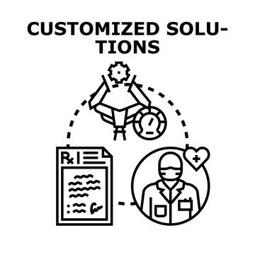 Customized solutions concept creating personalized healthcare plan Stock Illustration