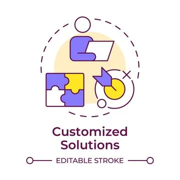 Customized solutions multi color concept icon Illustrazione stock