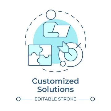 Customized solutions soft blue concept icon Stock-Illustration