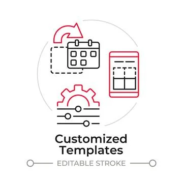 Customized templates duotone line art concept icon Stock Illustration