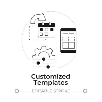 Customized templates modern flat line concept icon Stock Illustration