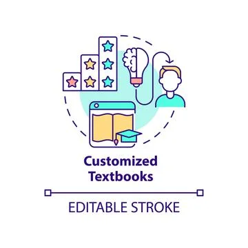 Customized textbooks concept icon Stock Illustration