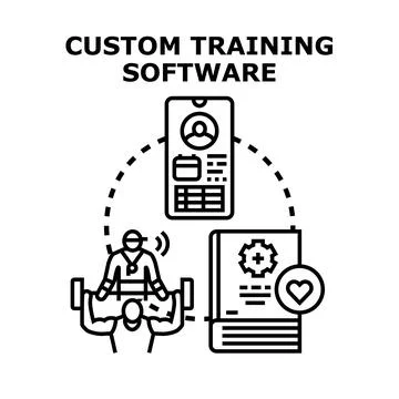Customized training software providing fitness coaching programs Stock Illustration