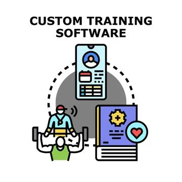 Customized training software providing fitness coaching programs Stock-Illustration