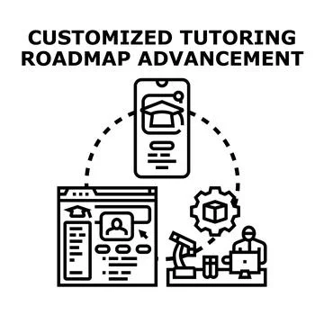 Customized tutoring roadmap advancement concept vector Ilustración de archivo