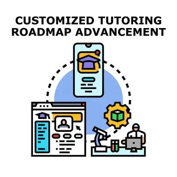 Customized tutoring roadmap advancement concept vector Ilustración de archivo