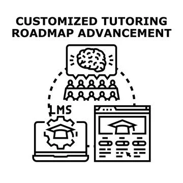 Customized tutoring roadmap advancement for digital learning 스톡 일러스트