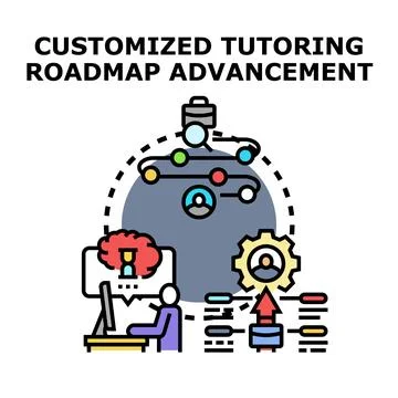 Customized tutoring roadmap advancing individual learning progress 스톡 일러스트