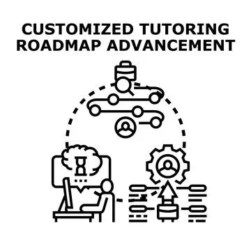 Customized tutoring roadmap advancing individual learning progress 스톡 일러스트