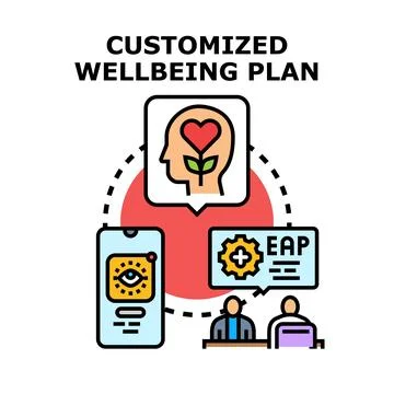 Customized wellbeing plan vector concept illustration Stock Illustration