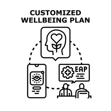 Customized wellbeing plan vector concept illustration Stock Illustration