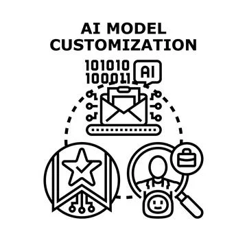 Customizing ai model technology for a personalized experience Stock Illustration