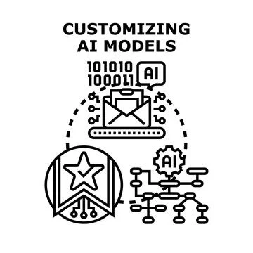Customizing ai models for individual needs concept Ilustração Stock