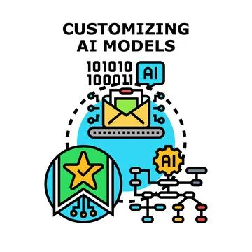 Customizing ai models for individual needs concept Stock Illustration