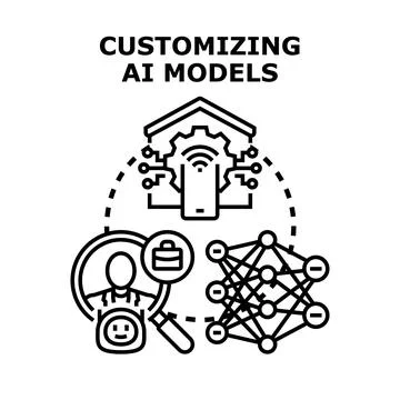 Customizing artificial intelligence models for specific needs Stock Illustration