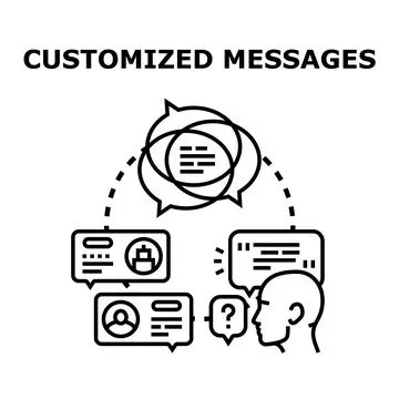 Customizing communication messages for audience personalization concept Stock Illustration