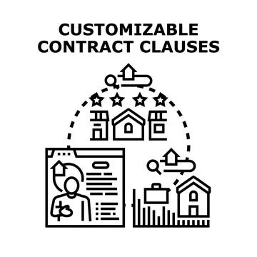 Customizing contract clauses for business agreement terms Stockillustratie