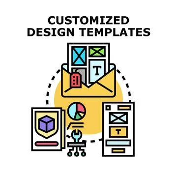 Customizing design templates with brand identity elements 스톡 일러스트