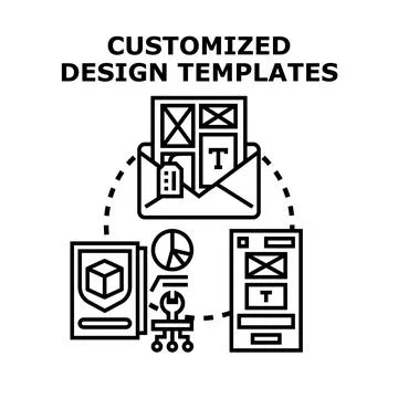 Customizing design templates with brand identity elements 库存插图