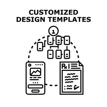 Customizing design templates creating unique digital content Stock Illustration