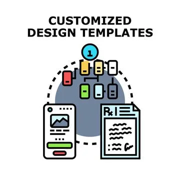 Customizing design templates creating unique digital content Stock Illustration