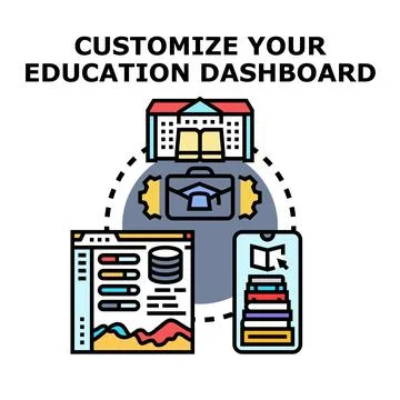 Customizing education dashboard for learning and career 库存插图