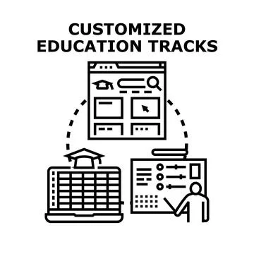 Customizing education tracks for personalized learning development 스톡 일러스트