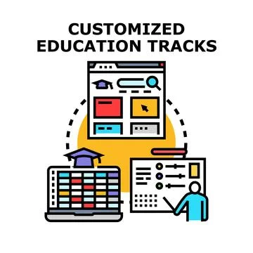 Customizing education tracks for personalized learning development Stock Illustration