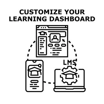 Customizing learning dashboard for online education system 스톡 일러스트