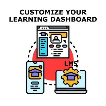 Customizing learning dashboard for online education system Stock Illustration