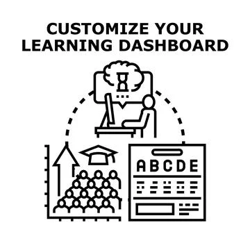 Customizing learning dashboard for personalized education and online courses Illustrazione stock