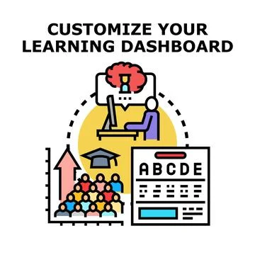 Customizing learning dashboard for personalized education and online courses Stock Illustration
