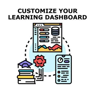 Customizing learning dashboard for personalized education experience Stock Illustration