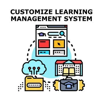 Customizing learning management system for education and development 스톡 일러스트
