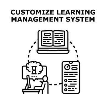 Customizing learning management system for education technology Ilustração Stock