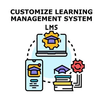 Customizing learning management system for education technology Stock Illustration
