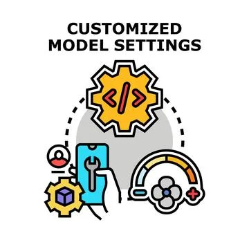 Customizing model settings for control and development Ilustração Stock