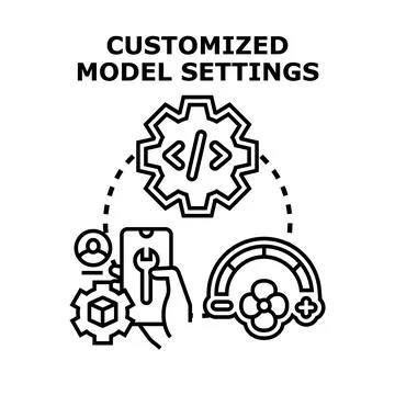 Customizing model settings for control and development Illustrazione stock