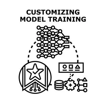 Customizing model training for artificial intelligence development Ilustração Stock