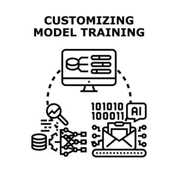 Customizing model training for artificial intelligence development Stockillustratie