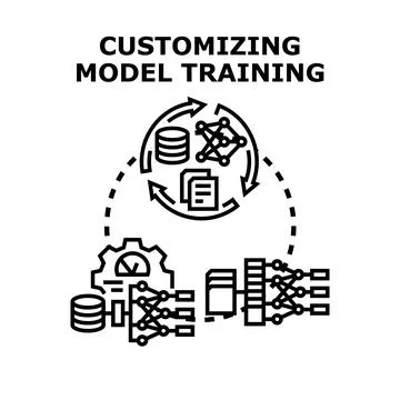 Customizing model training process for artificial intelligence Stock Illustration