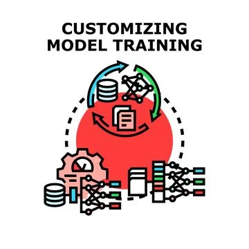 Customizing model training process for artificial intelligence Stock Illustration