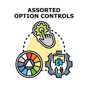 Customizing options and settings for management solutions Illustrazione stock