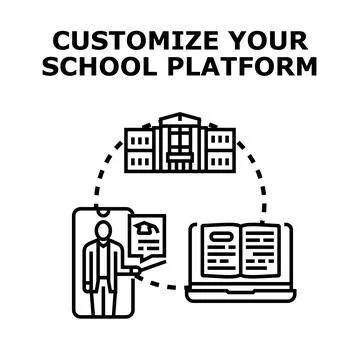 Customizing school education platform and online learning experience Illustrazione stock