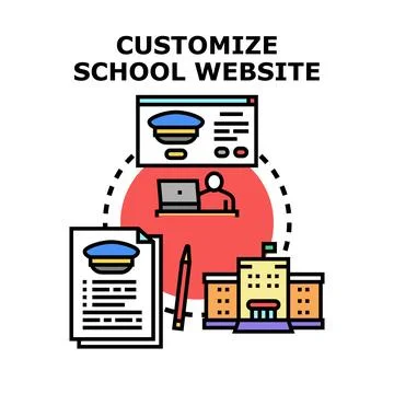 Customizing school website design for educational institution Stock Illustration